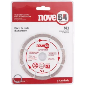 Disco diamantado 105mm segmentado furo 20mm n3 - Nove54 - Nove54-331099